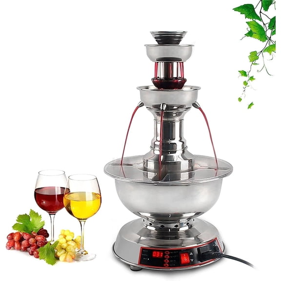 3-Tier Wine Fountain Machine, Festival Party Wedding Catering Equipment, 0~100 Temperature Regulating Juice Fountain, Suitable For Wine, Champagne, Water, Juice
