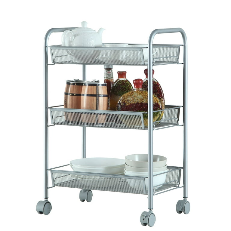Wire Rolling Carts with Shelves
