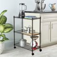 thumbnail image 1 of 3-Tier Wire Shelf Shelving Unit Modern Rolling Cart Rack with Wheels HFON, 1 of 6