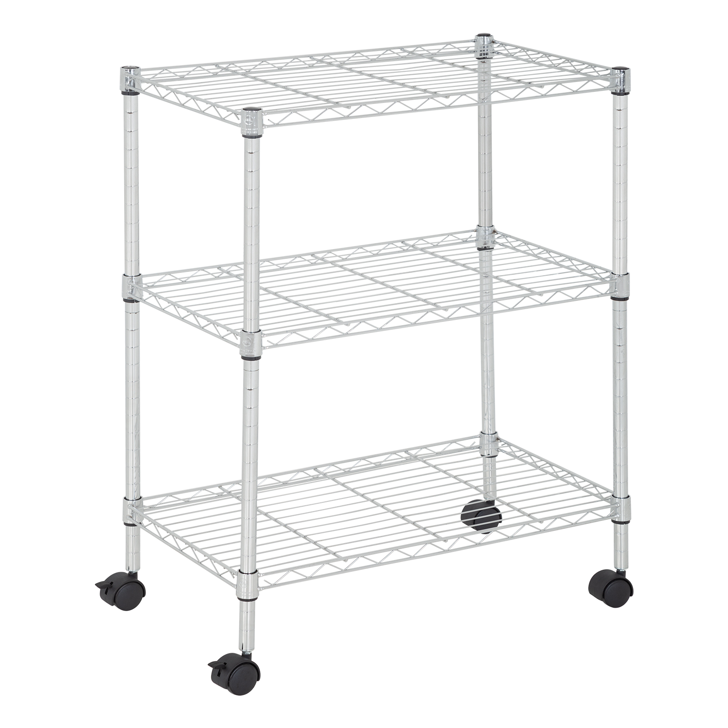 Hyper Tough 3 Tier Multipurpose Wire Shelving Rack Chrome Color 750lbs Load Capacity For