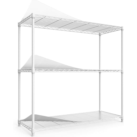 3 Tier Wire Shelving Unit, NSF Metal Shelf 1050lbs Capacity Adjustable Shelves Organizer Rack with Shelf Liners for Home Kitchen Office Garage Bedroom Basement, 48" H x 48" L x 18" D