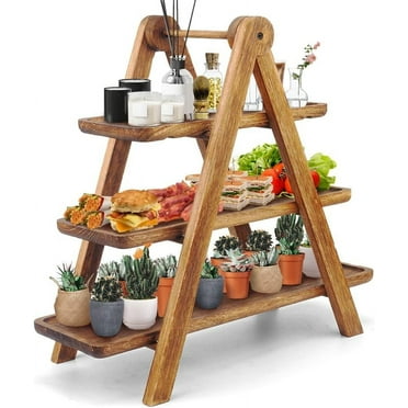 3 Tier Wood Cake Stand, Party Wedding Farmhouse Tiered Serving Tray