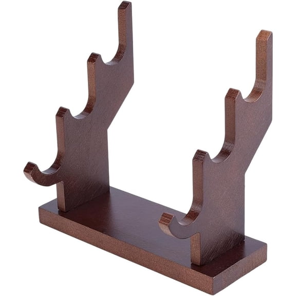 3-Tier Wood Display Risers for Wand Coconut Brown 14x5x13cm