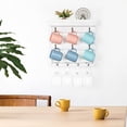 thumbnail image 1 of 3 Tier Wood Mug Rack Wall Mounted Coffee Cup Organizer Hanging Storage Rack, 1 of 7