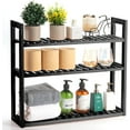 thumbnail image 1 of 3 Tier Wood Shelf, Adjustable Wall Mount Storage Rack for Kitchen Counter Top, Plant Flower Stand, Bathroom, Living Room (Black), 1 of 13