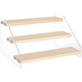 thumbnail image 1 of 3 Tier Wooden Acrylic Display Riser Figure Display Stand Showing Stand Clear Display Shelf Perfume Model Stand with Adhesive Tape for Crafts Showing Storage Display Collection 7.8x6.3x4.5, 1 of 8