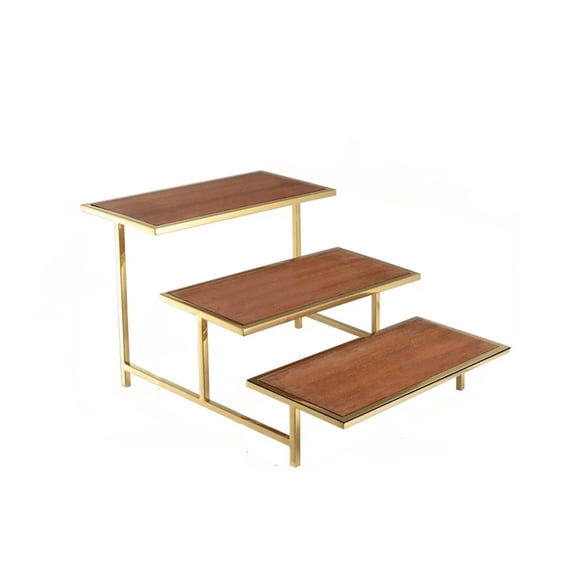 3 Tier Wooden Cake Stand Rectangular Pastry Tray for Party