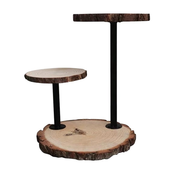 3 Tier Wooden Cake Stand, Solid Wood Dessert Display Tray, Rustic Cupcake Fruit Serving Rack, Tabletop Party Stand for Wedding Birthday Decor