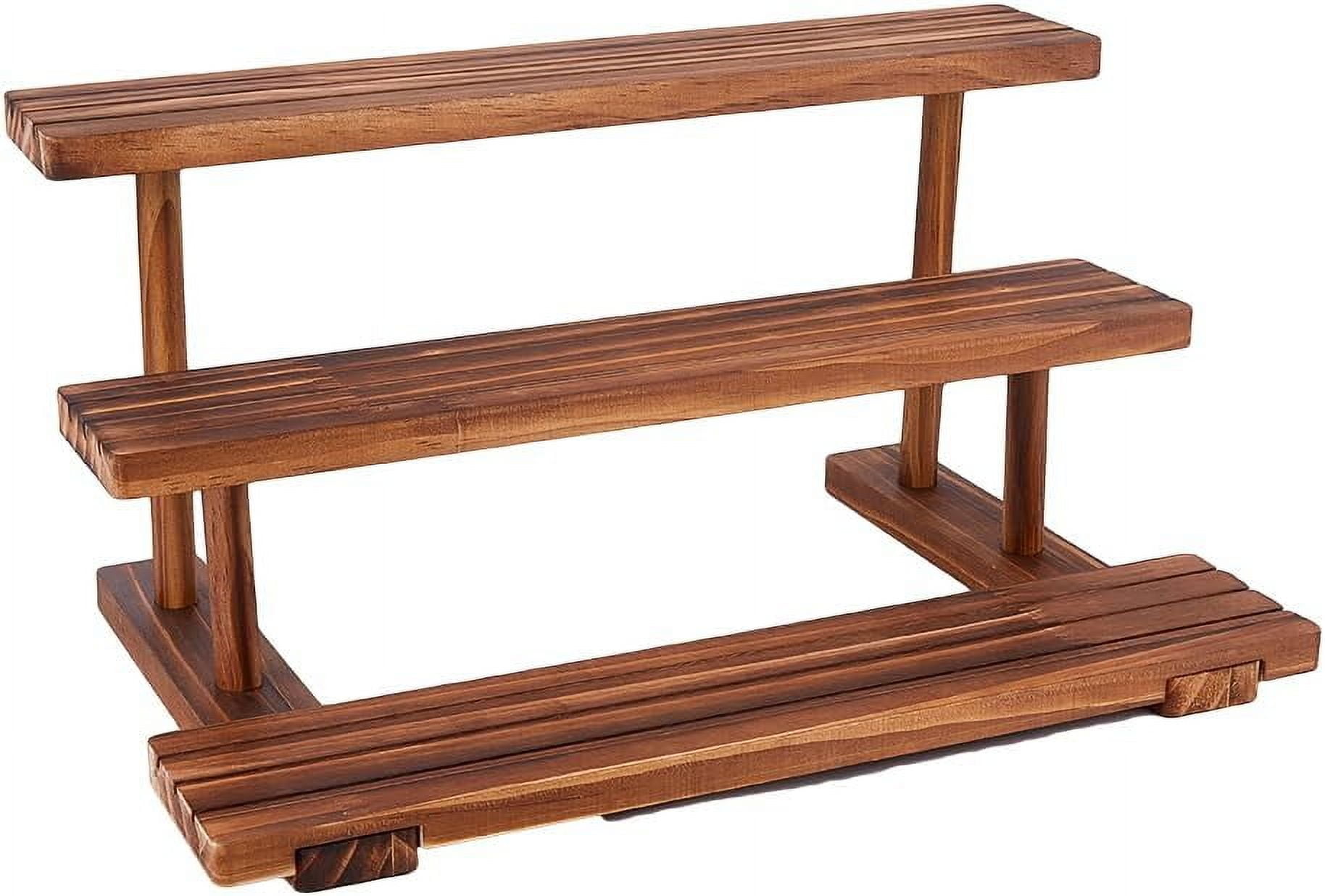 3 Tier Wooden Display Risers Stand Wood Cupcake Stands Table Display ...