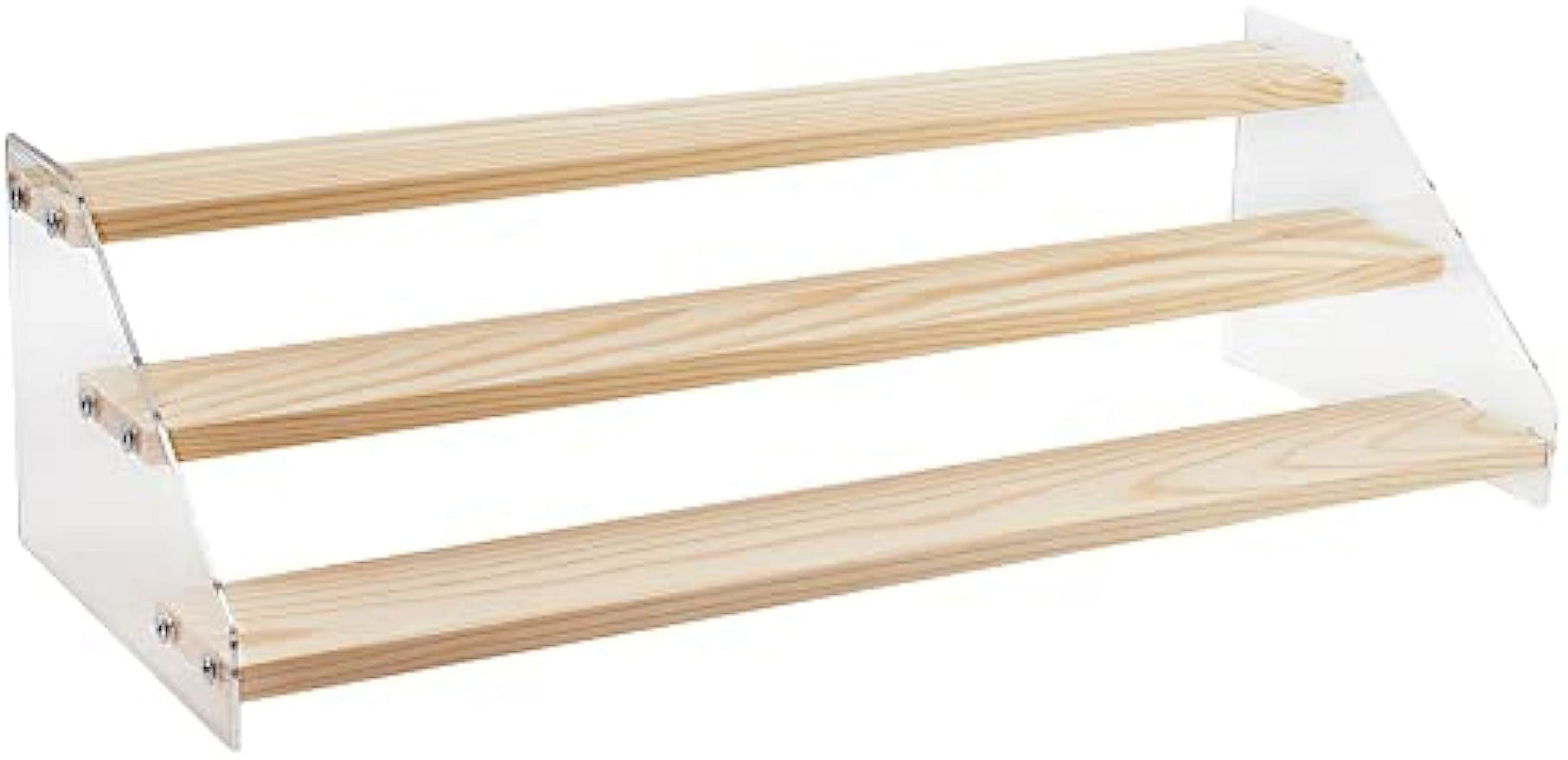 3Tier Wooden Display Stand Step Wooden Table Display Stand Clear