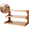 thumbnail image 1 of 3 Tier Wooden Mug Rack Coffee Mug Holder, Tiered Wooden Display Riser Stand Shelf Countertop Spice Storage Holder for Kitchen, Coffee Bars, Jars, Seasonings, 1 of 5