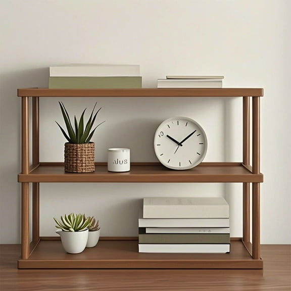 3-Tier Wooden Shelf Bookcase - Modern Open Bookshelf, Free Standing Storage Rack, Multifunctional Display Stand for Home and Office, Rectangle