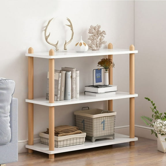 3-Tier Wooden Shelf Bookcase - Modern Open Bookshelf, Free Standing Storage Rack, Multifunctional Display Stand for Home and Office