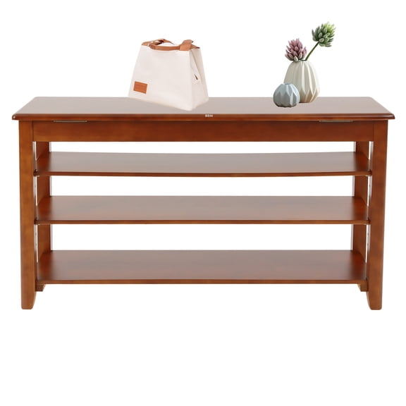 3-Tier Wooden Shoe Storage Bench, Shoe Rack Bench 39.3*11.81*22.04in