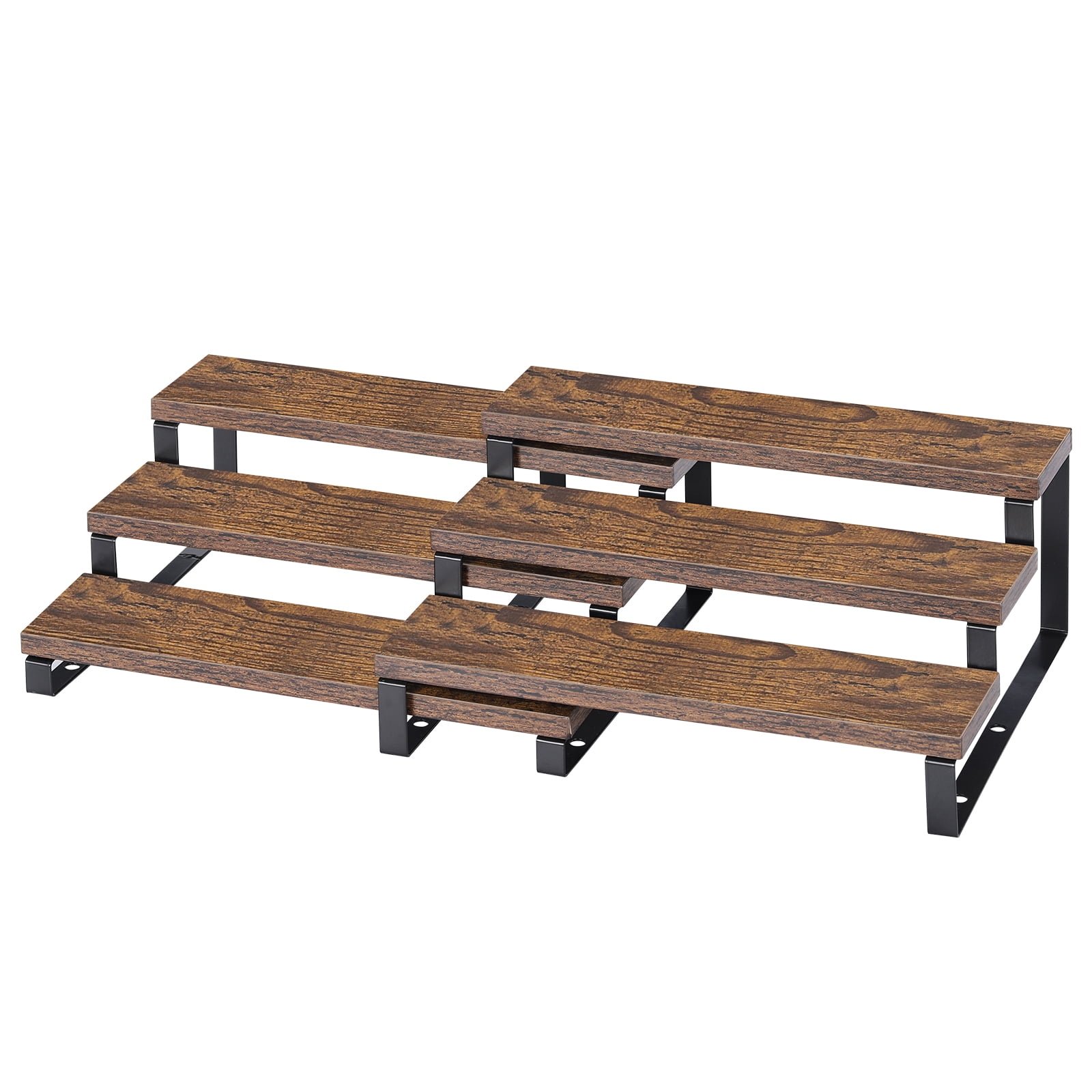 3 Tier Wooden Spice Rack for Cabinets, Expandable Spice Rack Shelf ...