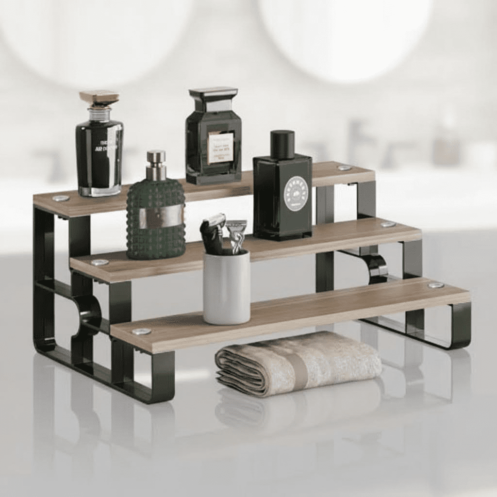 3-Tier Wooden Vanity Organizer for Perfume and Cosmetics, Bathroom ...
