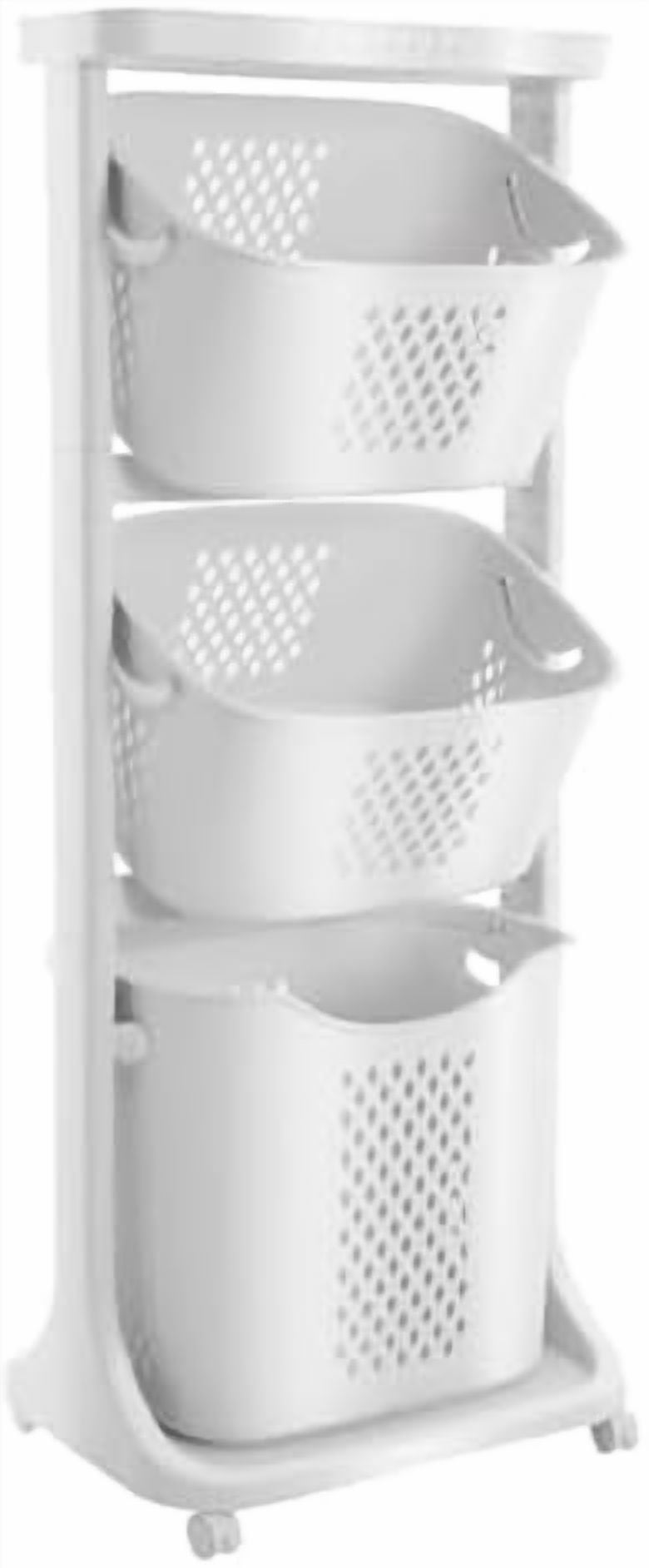 3 Tier stackable Laundry Basket Sorter Portable Rolling Cart Clothes ...