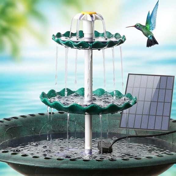 3 Tiered Bird Bath with 3.5W Solar Pump, DIY Solar Fountain Detachable and Suitable for Bird Bath, Garden Decoration, Outdoor Bird Feeder