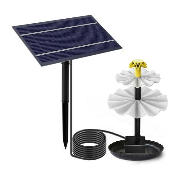 3 Tiered Bird Bath with Solar Pump,DIY Solar Fountain Detachable and Suitable for Bird y8588