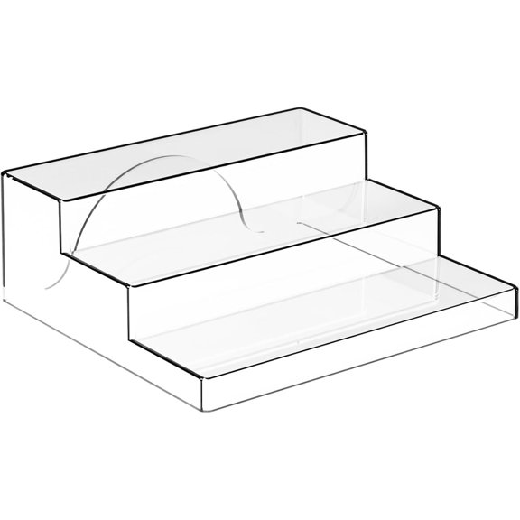 3 Tiered Display Stands for Cupcake Stand,Perfume Shelf Organizer,Figure and Pop Display,No Installation,Clear Table Risers Display Stands for Collectibles,Makeup and Dessert,1PCS