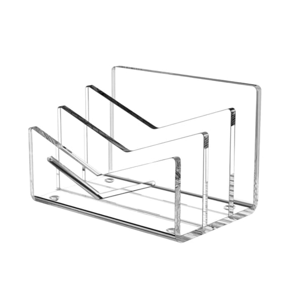 Clear Acrylic Envelope Stand 3 Layer Mail Sorter Letter Desktop Envelope Organiser Stand For Letter Document Postcard