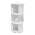 thumbnail image 1 of 3 Tier 360° Rotating Stackable Shelves Revolving Bookcase, Stainless Steel PVC White, 1 of 23