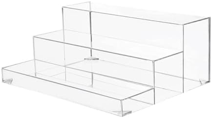 3 Tiers Assembled Bar Bottle Rack Display, Clear Acrylic Stand Riser ...