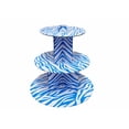 thumbnail image 1 of 3 Tiers Cardboard CupCake Stand - Zebra Print - Blue/White, 1 of 2