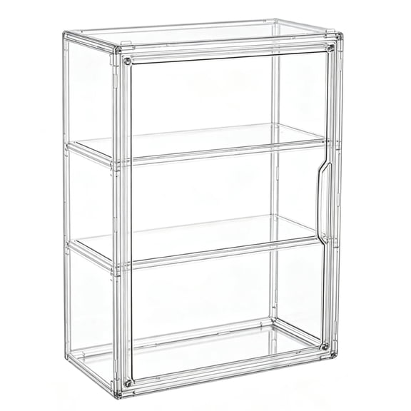 3 Tiers Clear Display Case for Figures, Acrylic Storage Organizers Box with Magnetic Door, Wall-Mounted Dustproof Showcase for Collectibles Action Figure