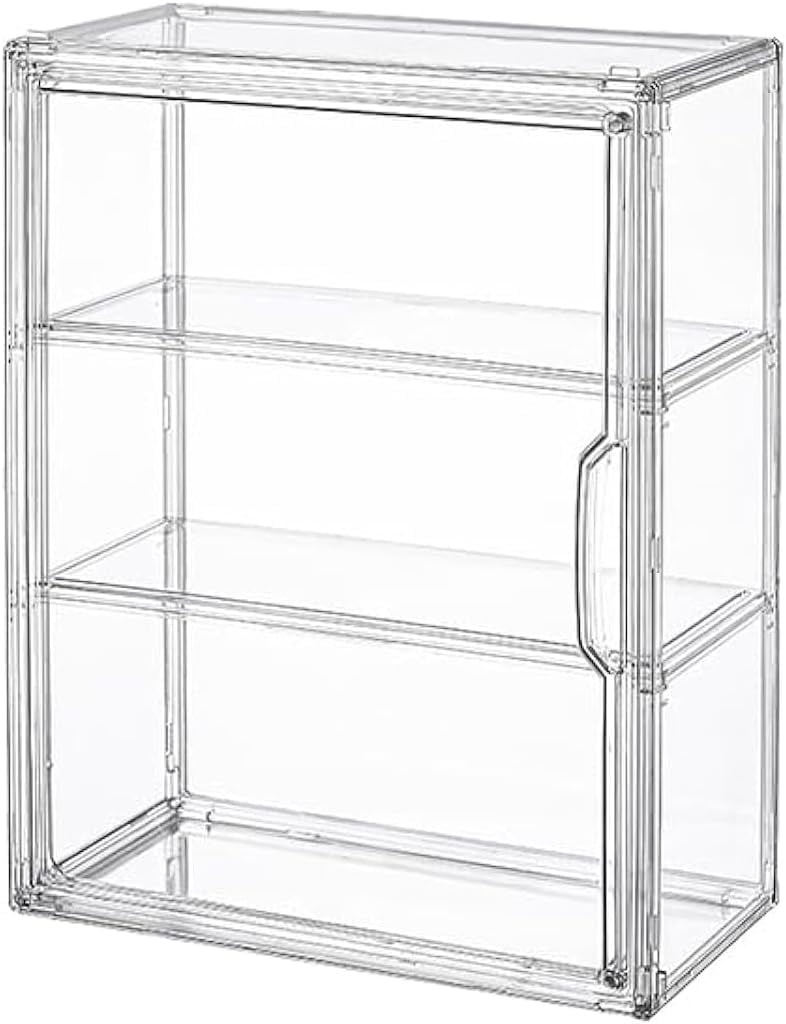 3 Tiers Clear Display Case for Figures, Acrylic Storage Organizers Box ...