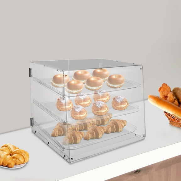 3 Tiers Clear Pastry Display Canbinet&Commercial Bakery Acrylic Display Case