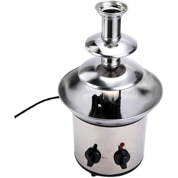 3 Tiers Electric Chocolate Fountain Machine for Nacho Cheese Commercial Stainless Steel Waterfall Melting Machine with Knob Control for Parties & Wedding