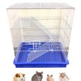 thumbnail image 1 of 3-Tiers Ferret Chinchilla Sugar Glider Rats Mice Mouse Gerbil Hamster Animal Habitat Cage with Deep Tray & Tight 3/8-Inch Wire Body Prevent Escape and Stuck Metal Shelves and Ladders, 1 of 7