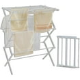thumbnail image 1 of 3 Tiers Foldable Clothes Drying Rack, Vertical Laundry Rack Portable and Collapsible for Storage Indoor Outdoor, Pearly White, 1 of 12