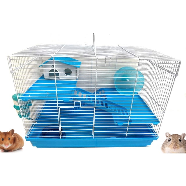 Mcage 5-Tier Large Tower Hamster Cage – Acrylic Habitat For Gerbil, Degu, Mice, Rat – Black