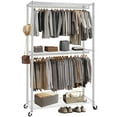 3 Tiers Heavy Duty Clothes Rack, FreeStanding Double Rods Clothing