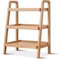 3Tiers Ladder Bookshelf Solid Oak Wood Ladder Floor Bookcase Room Open
