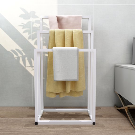 3 Tiers Towel Racks for Bathroom, Metal Towel Rack Standing, Freestanding Towel Holder for Bath Storage Next to Tub or Shower