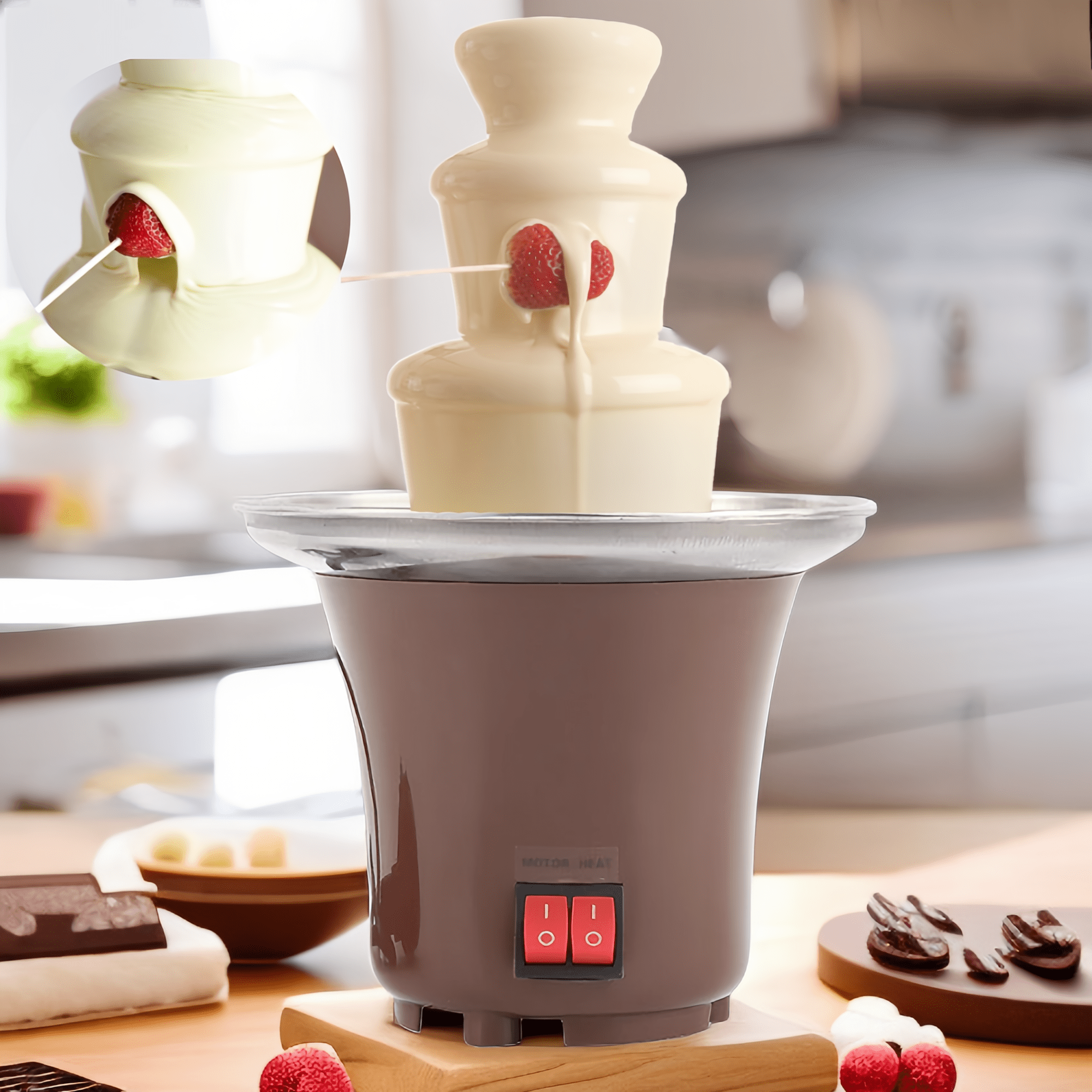 3Tiers Milk Fountain，Dessert Makers,Chocolate Fondue Fountain