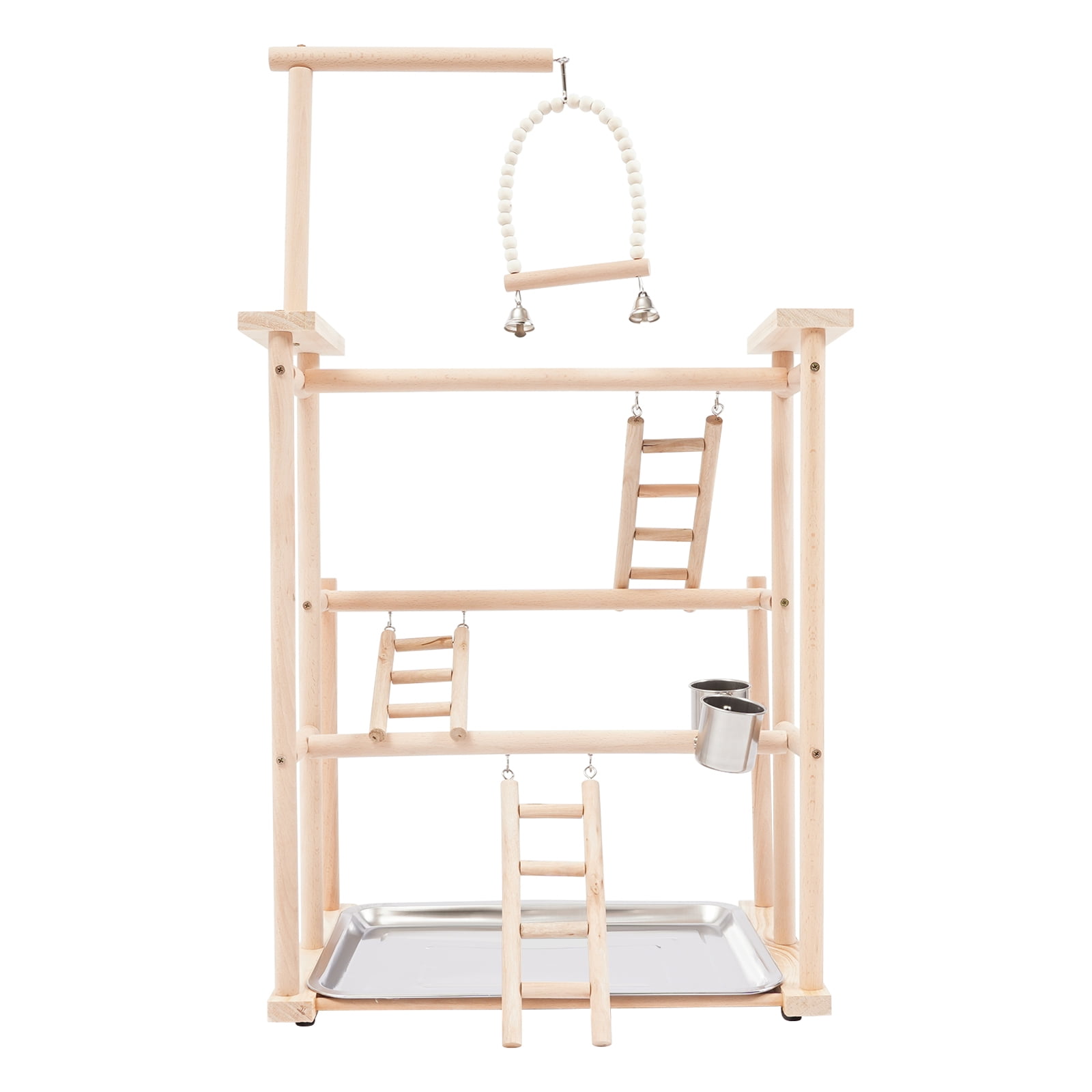 3 Tiers Parrots Rack Modern Beech Wood Pet Parrot Playstand Parrots ...