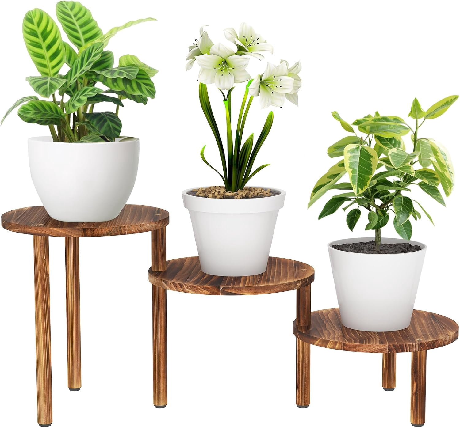 3 Tiers Plant Stand Indoor,Wood Plant Stands for Indoor Plants Multiple ...
