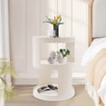 thumbnail image 1 of 3 Tiers Side Table Modern Coffee Table Sofa Bedside Table Round Organizer White, 1 of 16