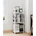 thumbnail image 1 of 3 Tiers Small Bookshelf Book Shelf White Kids Bookcase Mini Short Book Rack Storage Organizer Easy Assemble, Sturdy, 1 of 5