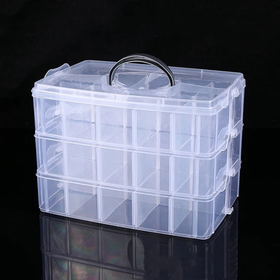3 Tiers Transparent Plastic Makeup Organizer Jewelry Storage Box Removable Storage Case Toys Organizer Finishing Box
