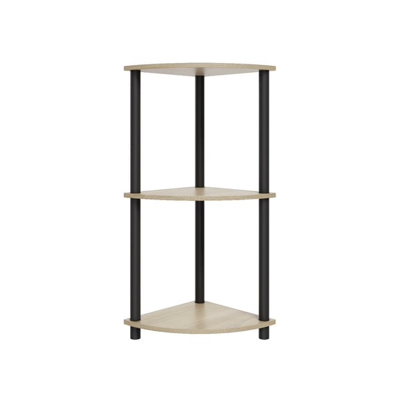 3 Tiers Wood Household Shelving Unit in Natural Oak Gray (15.67 in. W x 29.72 in. H x 15.67 in. D)