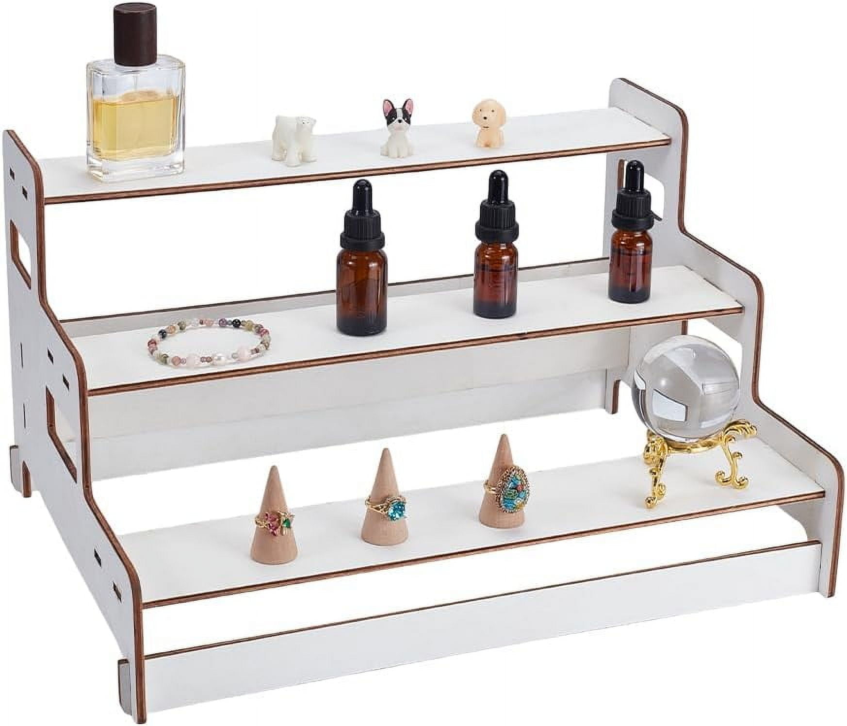 3-Tiers Wood Semicircle Dessert Display Risers Mini Cupcake Organizer ...