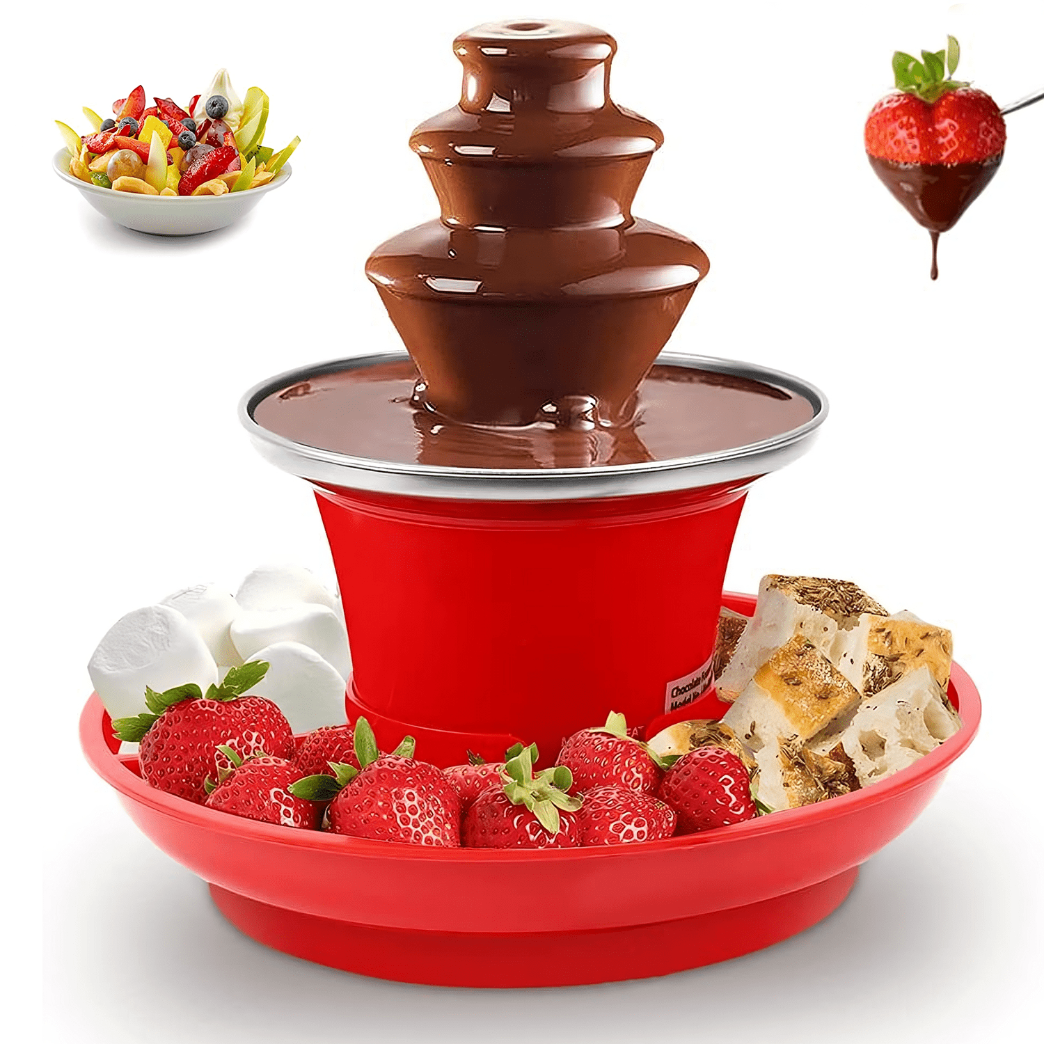 3 Tiers chocolate fountainMilk fountain，fondue chocolate fountain, Fruit plate，Candy Melts