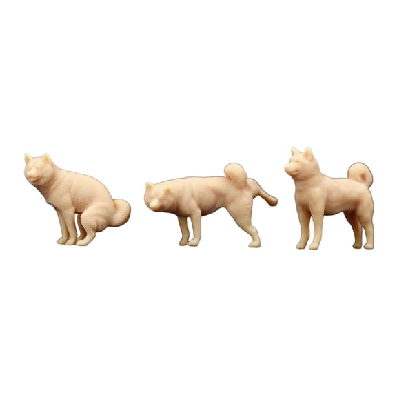3 Tiny Puppy Figure Mini Dog Model Resin Unpainted for Model Trains Architectural Hobby Scene