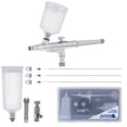 thumbnail image 1 of 3 Tip 2 Plastic Gravity Cup Pro DUAL-ACTION AIRBRUSH Set Kit Hobby Paint Tanning, 1 of 6