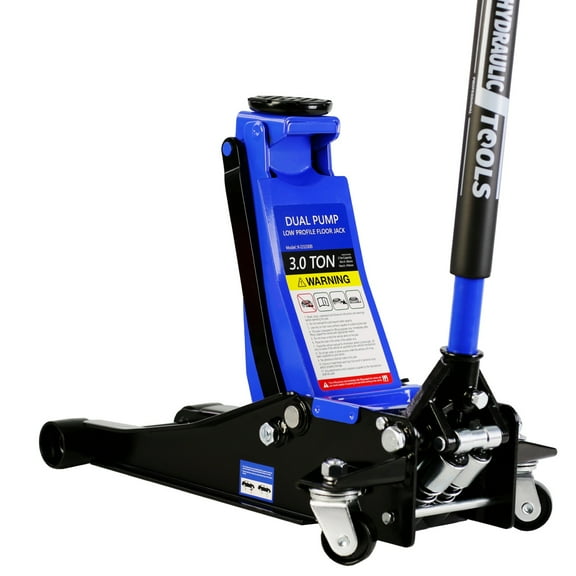 3 Ton (6600 lb) Low Profile Racing Floor Jack, Dual Piston Quick Lift Hydraulic Jack for Cars, Trucks & SUVs, Lifting Range 3.3"-18.5"